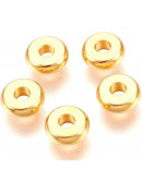 Donut. Acero Inoxidable. Color dorado. 4x2 milímetros. 1,6 mm perforación. 10 unidades.