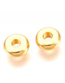 Donut. Acero Inoxidable. Color dorado. 5x2 milímetros. 1,6 mm perforación. 10 unidades.