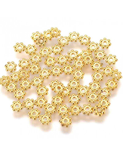 Disco. Aleación de cobre. Color dorado. 4x1,5 milímetros. 1 mm perforación. 50 uds. aproximado.