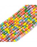 Rondelle faceteado. 3x2,5 mm. Varios colores (1). 0,5 mm perforación. 180 uds hilo (aproximado).