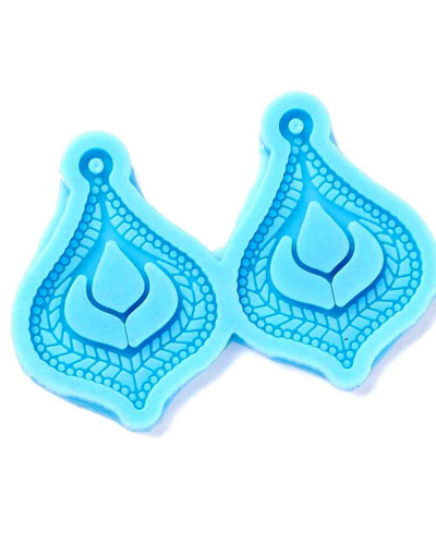 Moldes de silicona. Para resina. Forma aretes (2). 44x63x5 milímetros. 2 mm perforación. 1 unidad.