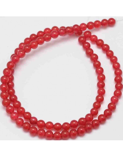 Jade. RED. 08 milímetros diámetro. 1 mm perforación. 45 unidades hilo (aproximado).