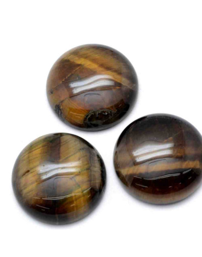 Ojo de tigre. Moneda. 25x6 milímetros. Sin perforacion. 1 unidad.