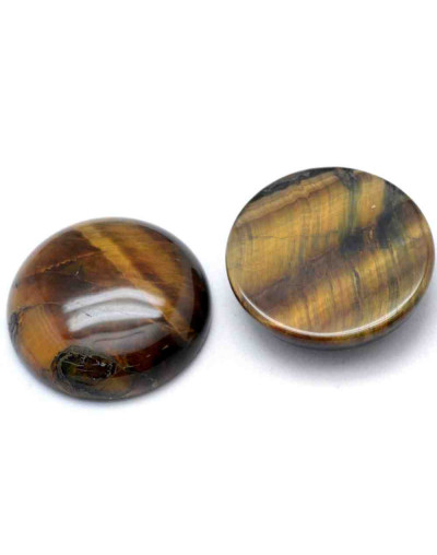 Ojo de tigre. Moneda. 25x6 milímetros. Sin perforacion. 1 unidad.