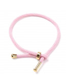Algodón regulable para pulsera. PINK. Acero inoxidable dorado. 230x3 mm. 1 unidad.