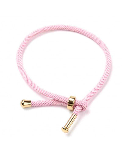 Algodón regulable para pulsera. PINK. Acero inoxidable dorado. 230x3 mm. 1 unidad.