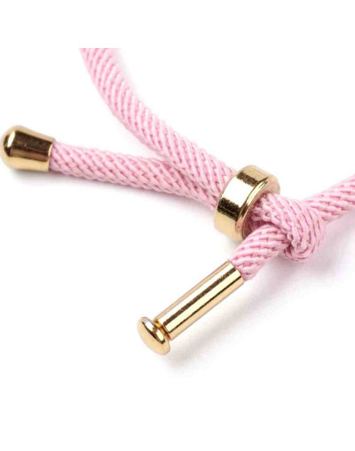 Algodón regulable para pulsera. PINK. Acero inoxidable dorado. 230x3 mm. 1 unidad.