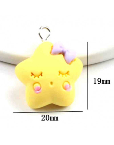 Estrella. Resina+Aleación de cobre. Color plateado. 324x19x8 milímetros. 2 mm perforación. 2 uds.