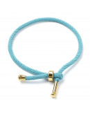 Algodón regulable para pulsera. SKY BLUE. Acero inoxidable dorado. 230x3 mm. 1 unidad.
