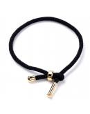 Algodón regulable para pulsera. BLACK. Acero inoxidable dorado. 230x3 mm. 1 unidad.