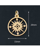Estrella Polaris (NEWS). Acero inoxidable. Color dorado. 15 mm diámetro. 4 mm arandela. 1 unidad. Estrella Polaris (NEWS). Acero inoxidable. Color dorado. 15 mm diámetro. 4 mm arandela. 1 unidad.