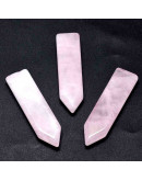 Cuarzo rosa. Rectángulo+Flecha. 52x13 milímetros. 6 milímetros grosor. Sin perforación. 1 unidad. Cuarzo rosa. Rectángulo+Flecha. 52x13 milímetros. 6 milímetros grosor. Sin perforación. 1 unidad.
