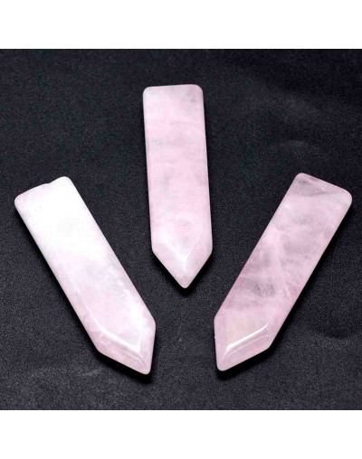Cuarzo rosa. Rectángulo+Flecha. 52x13 milímetros. 6 milímetros grosor. Sin perforación. 1 unidad. Cuarzo rosa. Rectángulo+Flecha. 52x13 milímetros. 6 milímetros grosor. Sin perforación. 1 unidad.