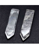 Cuarzo cristal. Rectángulo+Flecha. 52x13 milímetros. 6 milímetros grosor. Sin perforación. 1 unidad. Cuarzo cristal. Rectángulo+Flecha. 52x13 milímetros. 6 milímetros grosor. Sin perforación. 1 unidad.