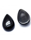 Agata negra. Gota. 10x7x3 milímetros. Sin perforación. 1 unidad.