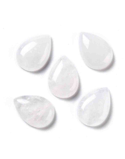 Cuarzo cristal. Gota. 25x18x7 milímetros. Sin perforación. 1 unidad.