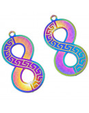 Chapas Filigrana (4). Acero inoxidable. Multicolor. 22X10X0,2 mm. 1 mm perforación. 1 par. Chapas Filigrana (4). Acero inoxidable. Multicolor. 22X10X0,2 mm. 1 mm perforación. 1 par.
