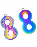 Chapas Filigrana (4). Acero inoxidable. Multicolor. 22X10X0,2 mm. 1 mm perforación. 1 par. Chapas Filigrana (4). Acero inoxidable. Multicolor. 22X10X0,2 mm. 1 mm perforación. 1 par.
