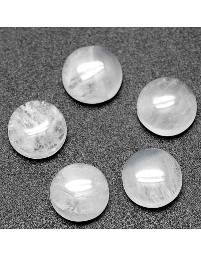 Cuarzo cristal. Moneda. 8x3 milímetros. Sin perforacion. 1 unidad.