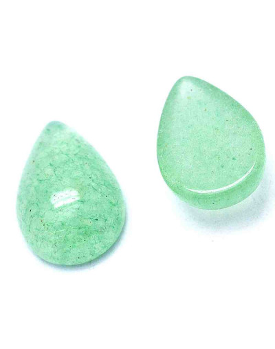 Aventurina verde. Gota. 10x7x3 milímetros. Sin perforación. 1 unidad.