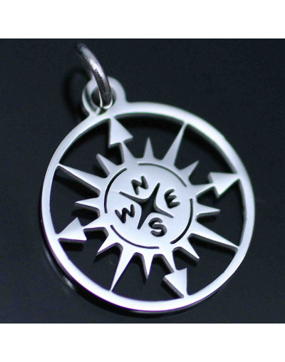 Estrella Polaris (NEWS). Acero inoxidable. Color plateado. 15 mm diámetro. 4 mm arandela. 1 unidad.