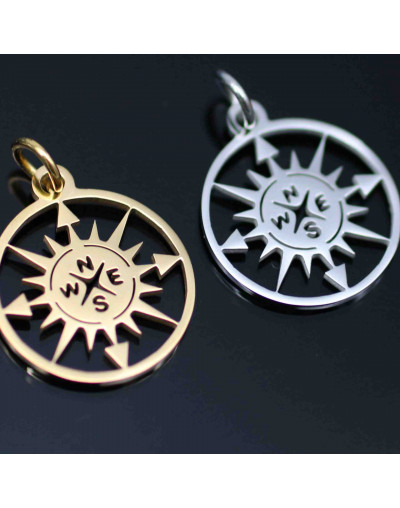 Estrella Polaris (NEWS). Acero inoxidable. Color plateado. 15 mm diámetro. 4 mm arandela. 1 unidad.