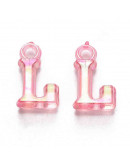 Letras (3). Acrílico. Varios colores transparentes. 14x3,5 mm. 2 mm perforación. 50 uds (aprox). Letras (3). Acrílico. Varios colores transparentes. 14x3,5 mm. 2 mm perforación. 50 uds (aprox).