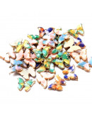 Mariposas (2). Aleación de cobre. Varios colores. 15x22x3 milímetros. 1,8 mm perforación. 2 unidades Mariposas (2). Aleación de cobre. Varios colores. 15x22x3 milímetros. 1,8 mm perforación. 2 unidades