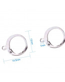 Aretes de aro. Acero inoxidable. Color plateado. 14,5x12 milímetros. 1,2 mm perforación. 4 unidades. Aretes de aro. Acero inoxidable. Color plateado. 14,5x12 milímetros. 1,2 mm perforación. 4 unidades.
