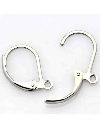 Aretes de gota. Acero inoxidable. Color plateado. 15x10 milímetros. 1,4 mm perforación. 4 unidades.