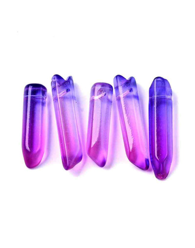 Glass 2 Tonos. MIEDUM ORCHID. Hexágono. 25~40x7~8 milímetros. 0,9 mm perforación. 1unidad. Glass 2 Tonos. MIEDUM ORCHID. Hexágono. 25~40x7~8 milímetros. 0,9 mm perforación. 1unidad.
