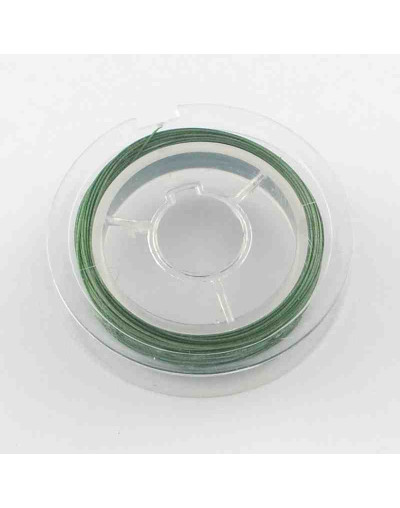 Tiger Tail. Hilo de nylon recubierto de acero. SEA GREEN. 0,45 mm grosor. 10 metros. 1 carrete