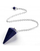 Péndulo. Lapislazuli. Aleación de cobre. Color plateado. 230 milímetros. 1 unidad. Péndulo. Lapislazuli. Aleación de cobre. Color plateado. 230 milímetros. 1 unidad.