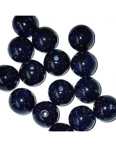 Imitación: Aventurina azul. Esfera. 8 mm diámetro. 1,5 mm perforación. 50 unidades aproximado.