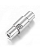 Cierre magnético. Columna. Acero inoxidable. Plateado. 16,5X4,5 mm. 2 mm diámetro interior. 1 set.