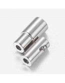 Cierre magnético. Columna. Acero inoxidable. Plateado. 16,5X4,5 mm. 2 mm diámetro interior. 1 set.