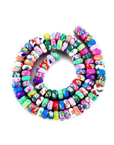 Discos. Flores. 6,5 mm diámetro. 3,5 mm grosor. 1,6 mm perforación. 105~110 uds hilo.