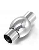 Cierre magnético. Columna. Acero inoxidable. Plateado. 15,5x8 mm. 3 mm diámetro interior. 1 set.