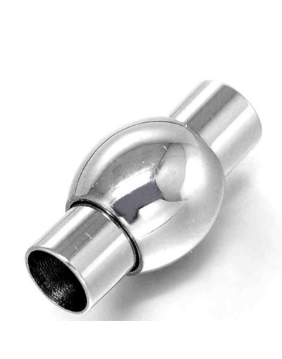 Cierre magnético. Columna. Acero inoxidable. Plateado. 15,5x8 mm. 3 mm diámetro interior. 1 set.