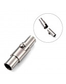 Cierre magnético. Columna. Acero inoxidable. Plateado. 16,5x5 mm. 3 mm diámetro interior. 1 set.