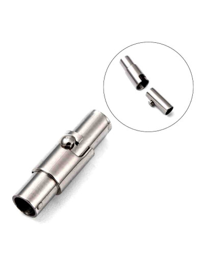 Cierre magnético. Columna. Acero inoxidable. Plateado. 16,5x5 mm. 3 mm diámetro interior. 1 set.
