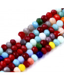 Rondelle faceteado. 3x2 mm. Varios colores (2). 1 mm perforación. 190 uds hilo (aproximado).