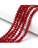 Rondelle faceteado. 3x2 mm. FIREBRICK. 0,5 mm perforación. 150 uds hilo (aproximado).