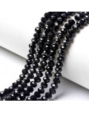 Rondelle faceteado. 3x2 mm. BLACK. 0,5 mm perforación. 150 uds hilo (aproximado).