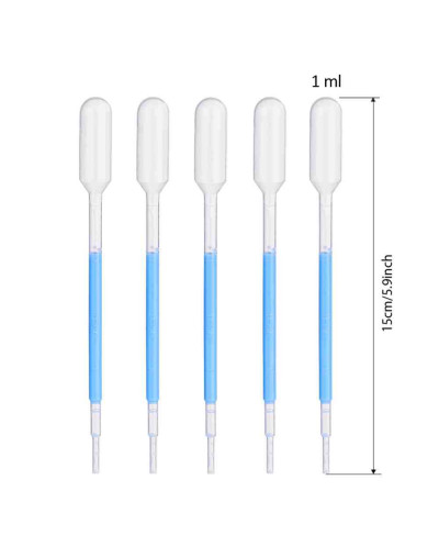Pipetas plásticas. 145x11,5 milímetros. 1 ml capacidad. 4 unidades. Pipetas plásticas. 145x11,5 milímetros. 1 ml capacidad. 4 unidades.