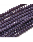 Rondelle faceteado. 3x2 mm. DARKSLATE BLUE. 0,5 mm perforación. 150 uds hilo (aproximado).