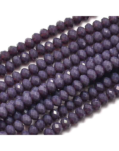 Rondelle faceteado. 3x2 mm. DARKSLATE BLUE. 0,5 mm perforación. 150 uds hilo (aproximado).