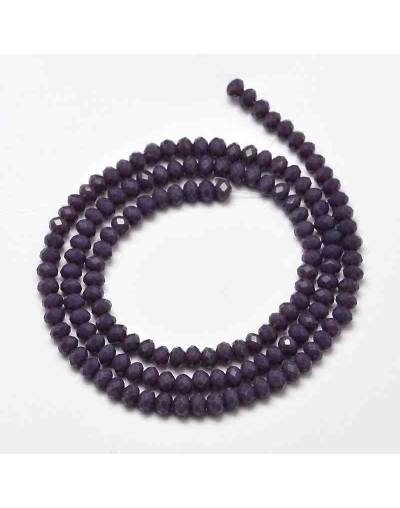 Rondelle faceteado. 3x2 mm. DARKSLATE BLUE. 0,5 mm perforación. 150 uds hilo (aproximado).