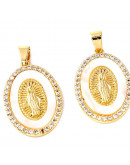 Virgen (7). Aleación+Zirconia. Baño 18KGold. 27,5x19x2,5 mm. 4,5 mm cierre. 1 unidad.