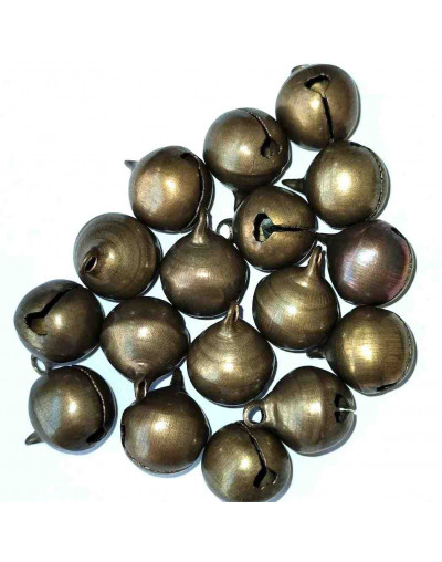 Bells. Bronce. Color bronce antiguo. 15x12 milímetros. 2 mm perforación. 10 unidades.